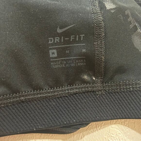 Nike Dri-FIT Black Sports Bra Size M | Medium Support Logo Elastic Strap Activew - Picture 3 of 5